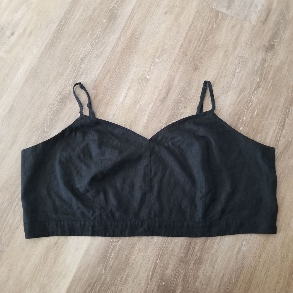 NWOT Universal Thread Black Cropped Linen Top Size 4X